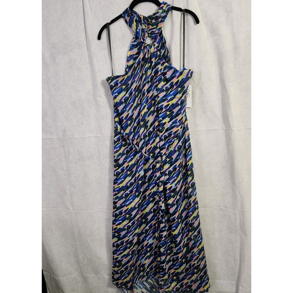 DONNA MORGAN Women's Halter Neck with Ring Trim and High Low Midi Size 16 - Picture 5 of 16